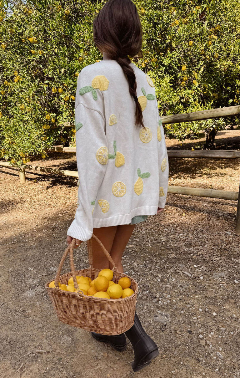 Go To Sweater, in Lemon Sorbet Knit, Size: Large