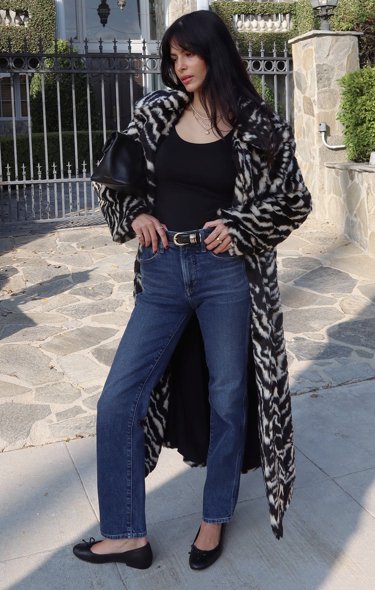 Miss Cindy Overcoat ~ Neutral Zebra Faux Fur – Show Me Your Mumu