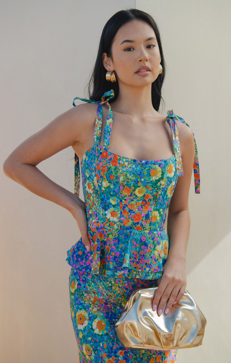 Pauline Peplum Dress ~ Painterly Petals – Show Me Your Mumu