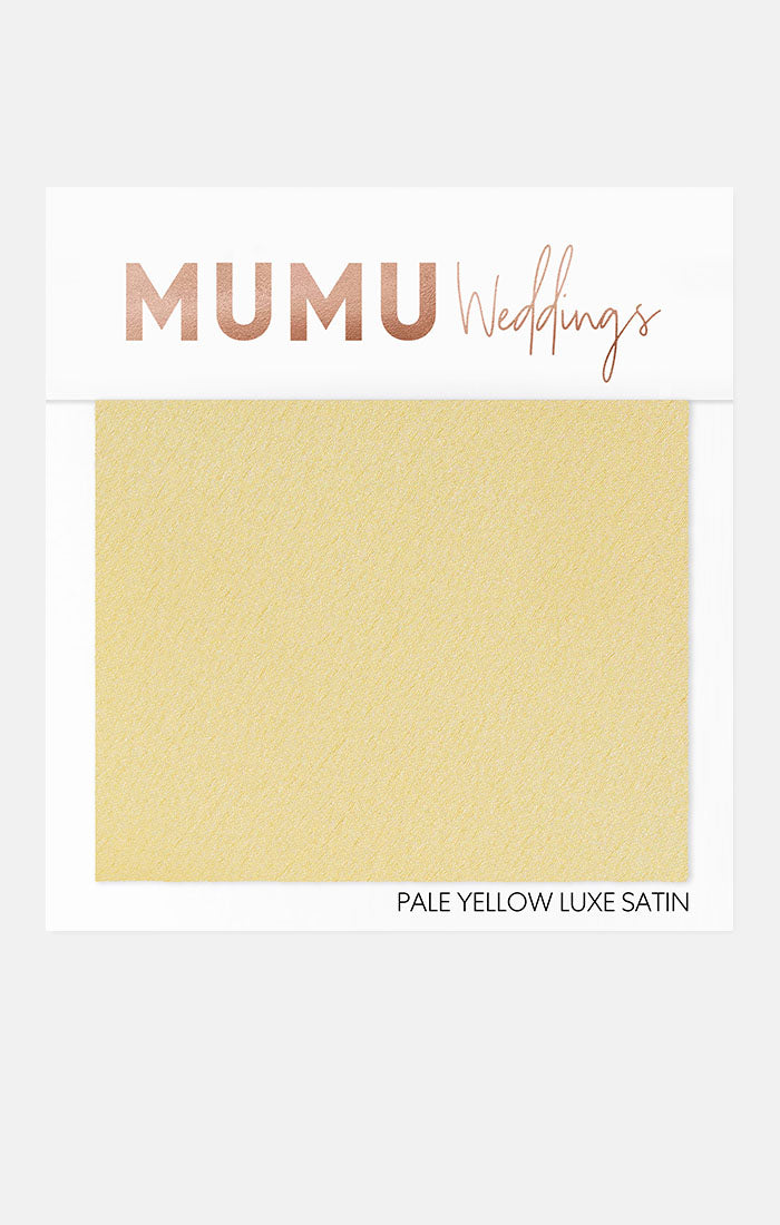 Bridesmaid Fabric Swatch, in Pale Yellow Luxe Satin