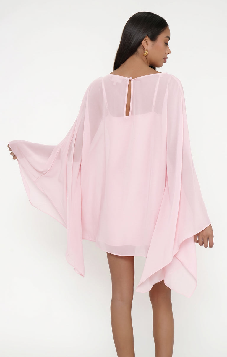 Olsen Mini Dress, in Powder Pink Chiffon, Size: Medium | Show Me Your Mumu | Wedding Attendee Dress Olsen Mini Dress, in Powder Pink Chiffon, Size: Medium | Show Me Your Mumu | Wedding Attendee Dress