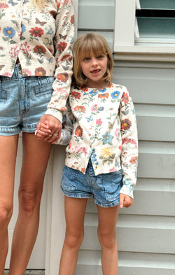 Little Cafe Cardigan ~ French Floral Knit