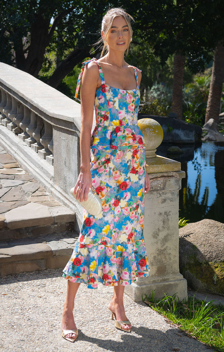 Pauline Peplum Dress, in Blissful Garden Gala | Show Me Your Mumu
