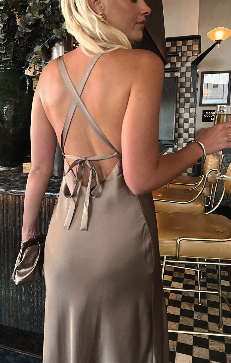 Anderson Maxi Dress ~ Dune Luxe Satin XL