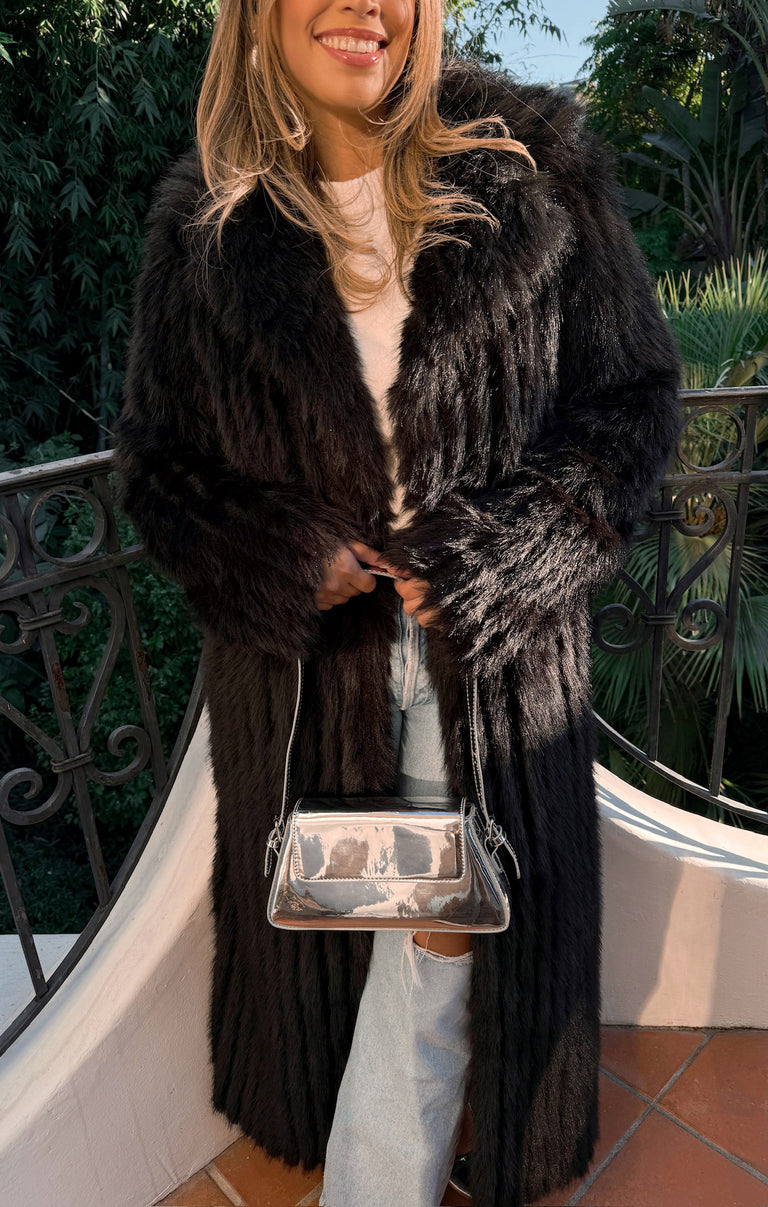 Plaza Coat ~ Black Faux Fur Show Me Your Mumu Plaza Coat ~ Black Faux Fur Show Me Your Mumu