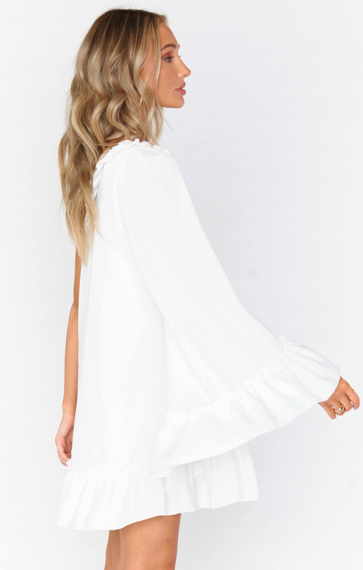 Wonder Mini Dress ~ White Silky Crepe – Show Me Your Mumu