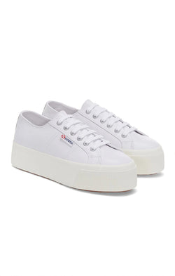 Superga 2790 Nappa Platform Sneakers ~ Optic White