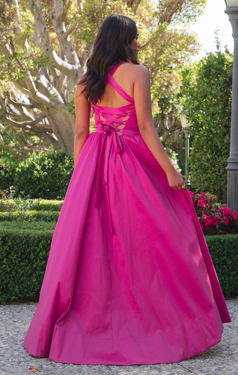Abigail Maxi Dress, in Rich Magenta Taffeta, Size: XL | Show Me Your Mumu