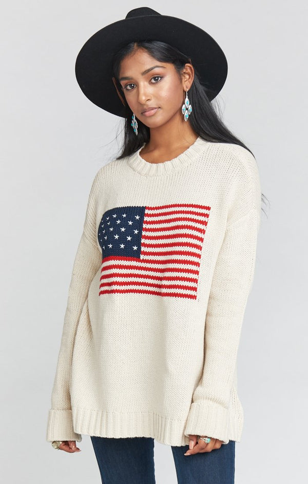 Fireside Sweater ~ American Flag – Show Me Your Mumu