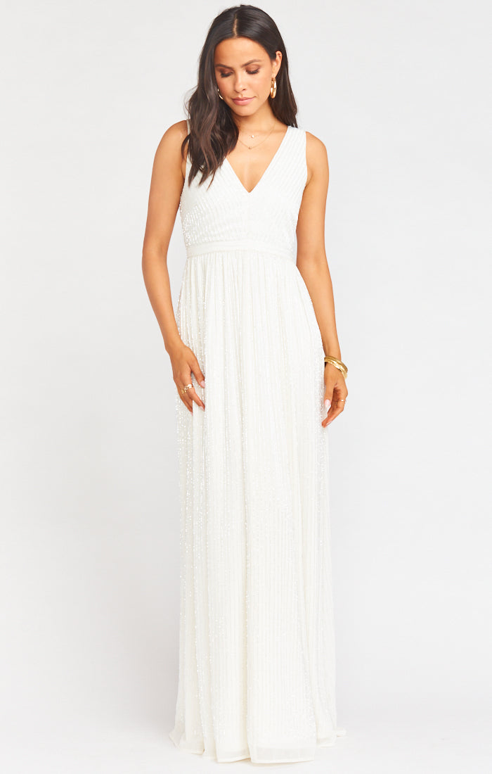 Ivory beaded outlet maxi dress