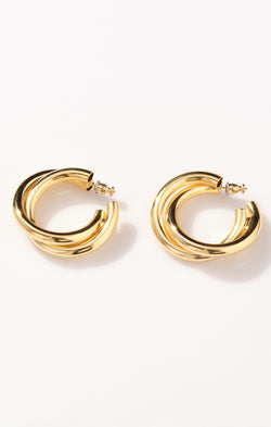 Faithy Jewels Gaby Twist Hoop Earrings ~ 18k Gold Plated