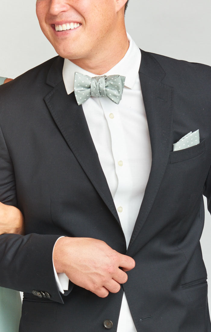 Josh Bow Tie Silver Sage Dot OS