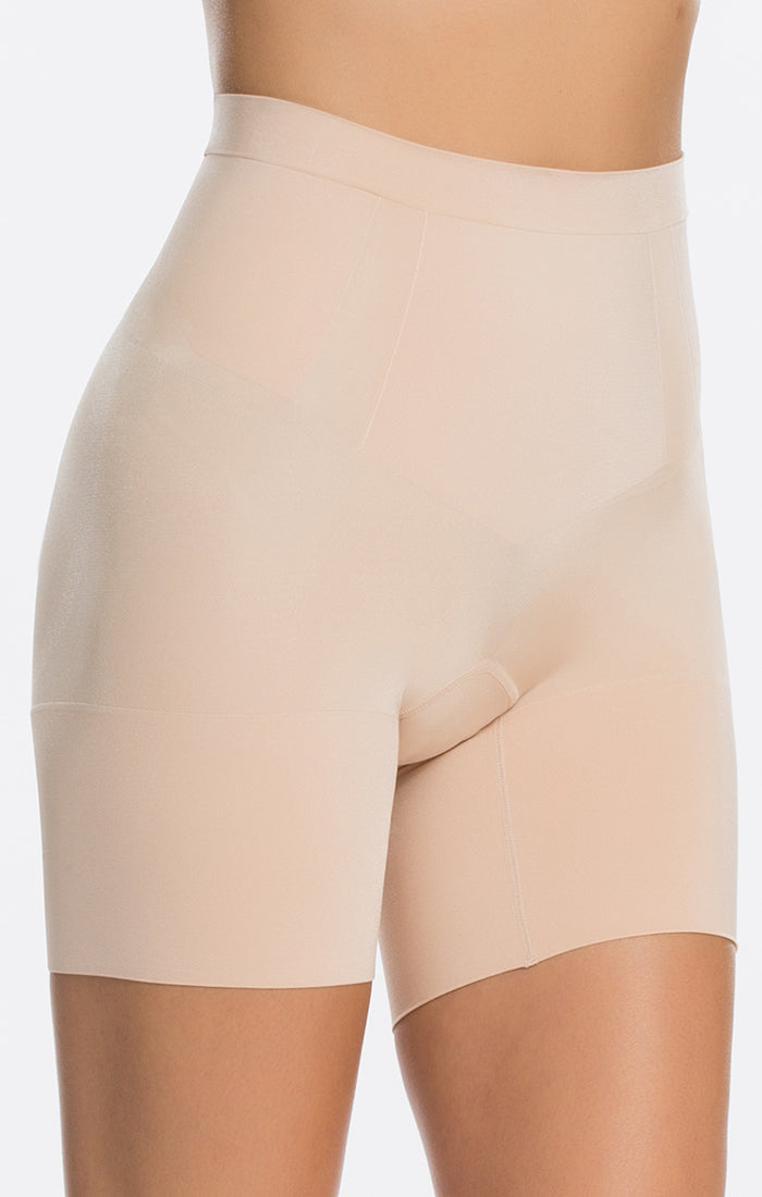 Spanx Oncore Soft Nude High Waisted Mid-thigh Shorts Size Small
