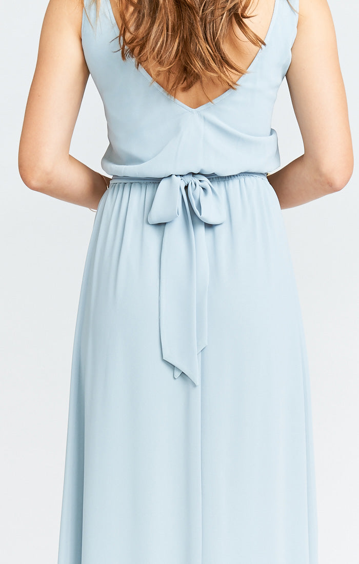 Bridesmaid Sash, in Steel Blue Chiffon