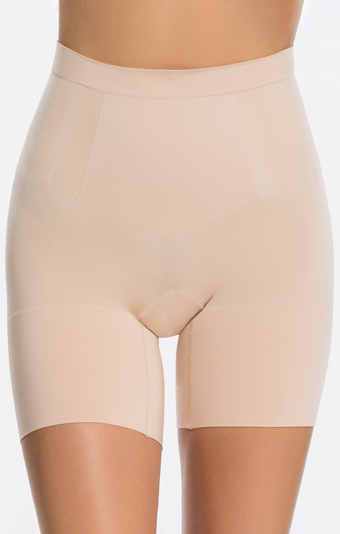 Spanx Oncore Mid-Thigh Short, Soft Nude, Small 