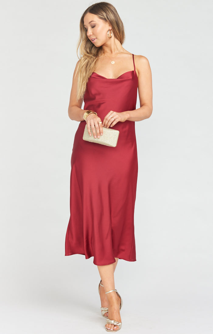 NEW Show Me Your shops Mumu Verona Cowl Dress in Rose Gold Luxe Satin