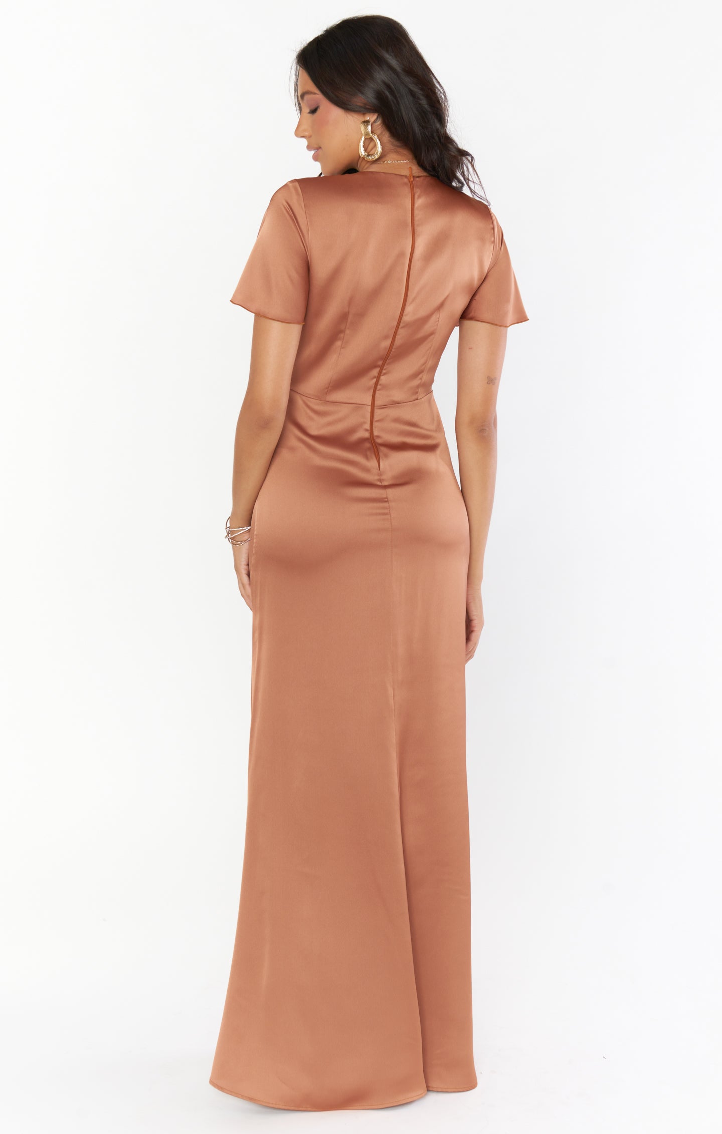 Rome Twist Gown ~ Copper Luxe Satin – Show Me Your Mumu