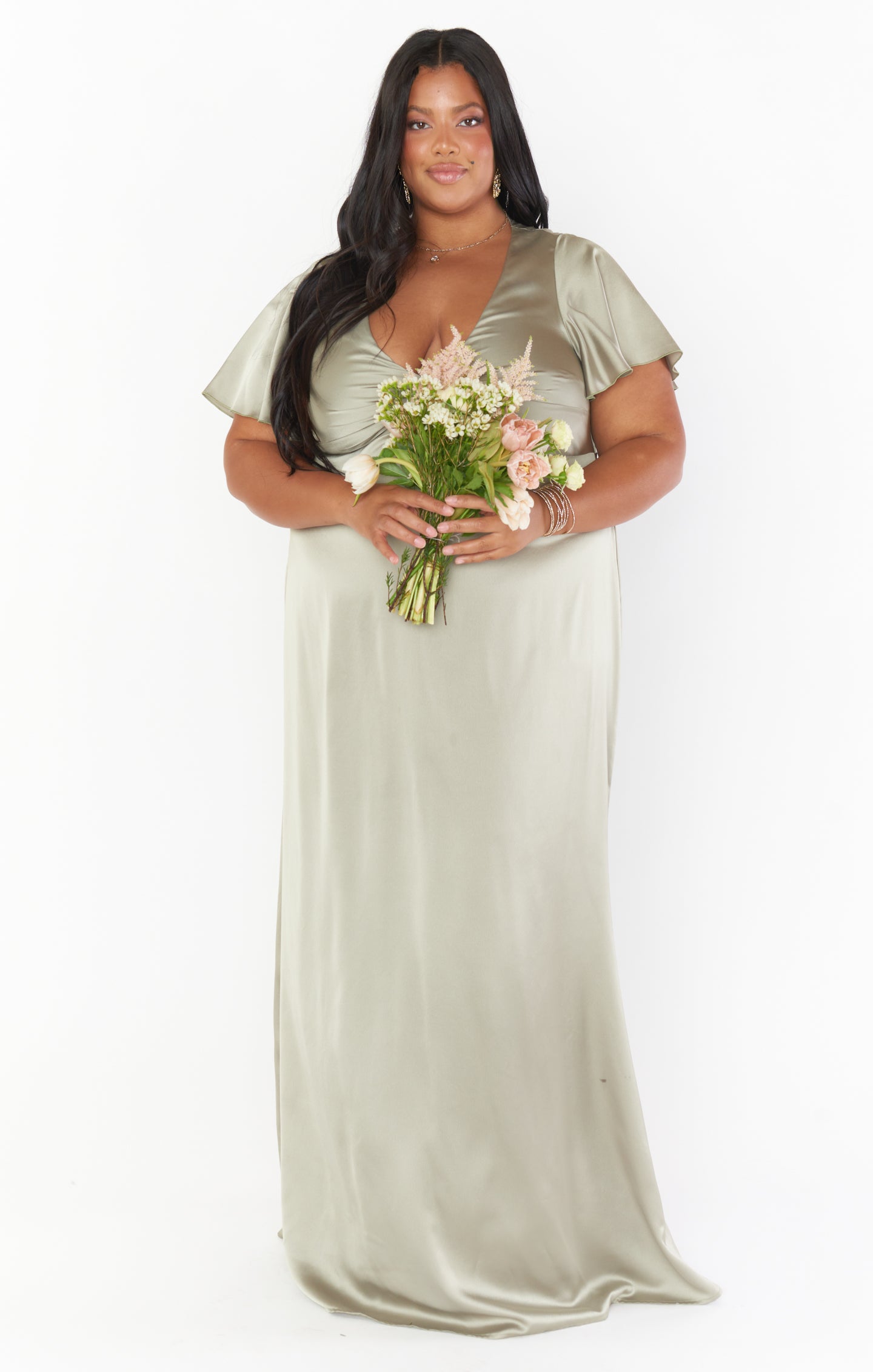 Rome Twist Gown ~ Moss Green Luxe Satin – Show Me Your Mumu