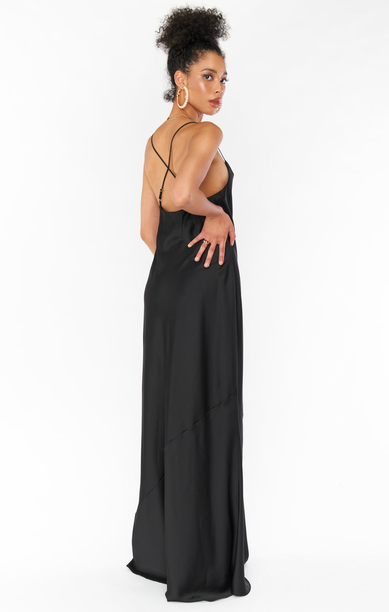 princess polly baby blue dress Slip Dress Ankle Length by Organic John Patrick Black / Extra Small main image 1