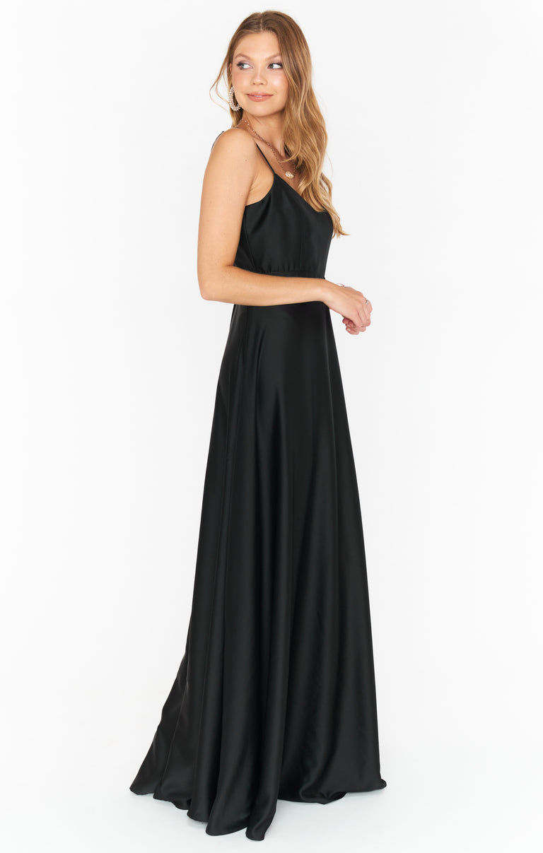 Faith Maxi Dress ~ Black Luxe Satin Show Me Your Mumu Faith Maxi Dress ~ Black Luxe Satin Show Me Your Mumu