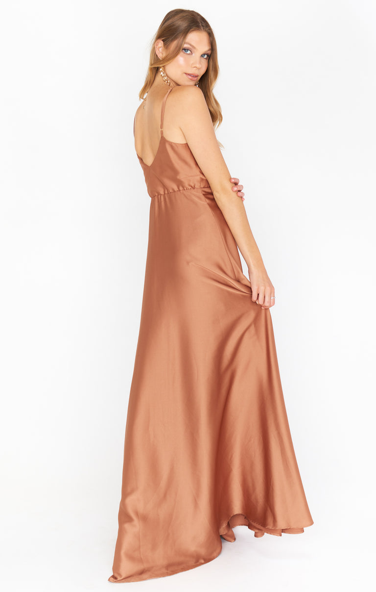 Faith Maxi Dress ~ Copper Luxe Satin Show Me Your Mumu Faith Maxi Dress ~ Copper Luxe Satin Show Me Your Mumu