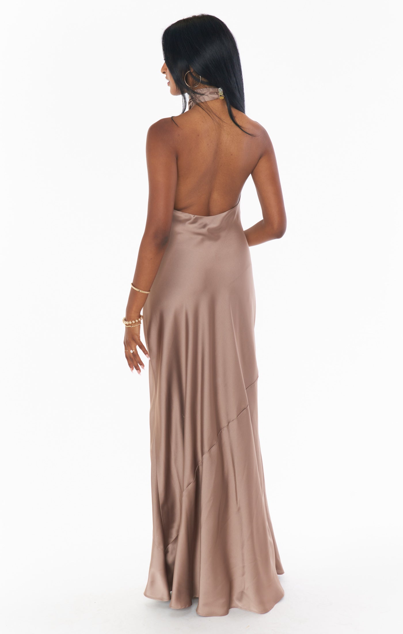 Jasmine Halter Maxi Dress ~ Dune Luxe Satin – Show Me Your Mumu