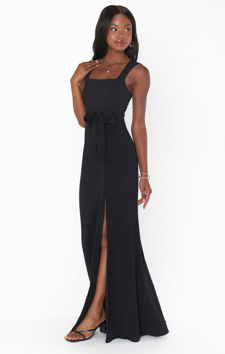 long black dress bridesmaid Black Bridesmaid Dresses
