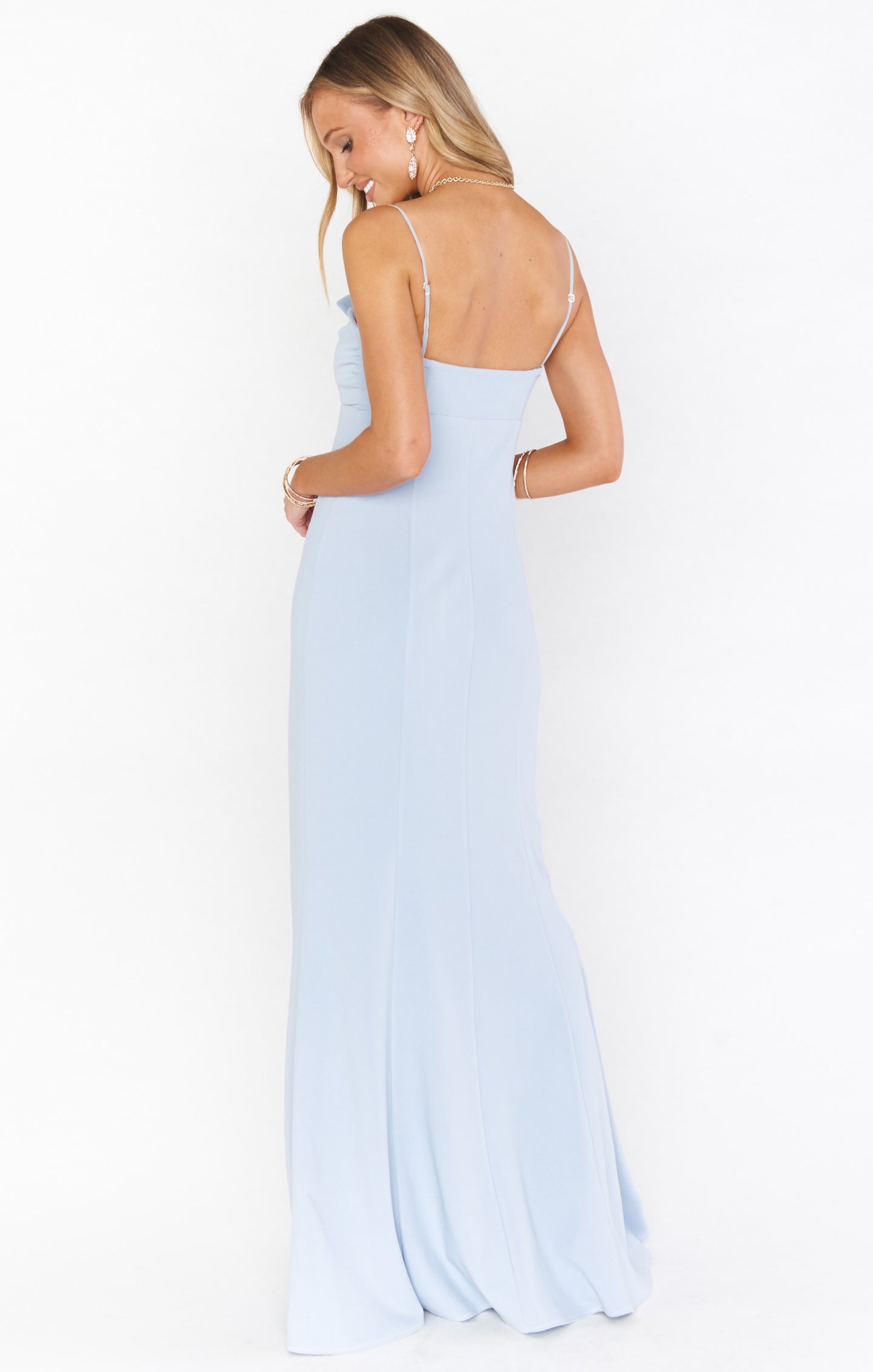 Harper Gown ~ Steel Blue Stretch