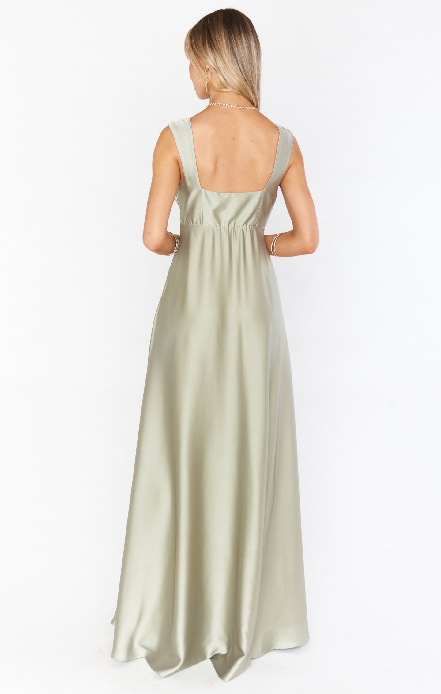 Show Me deals Your Mumu Madi Maxi Gown Moss Green Luxe Satin XXS