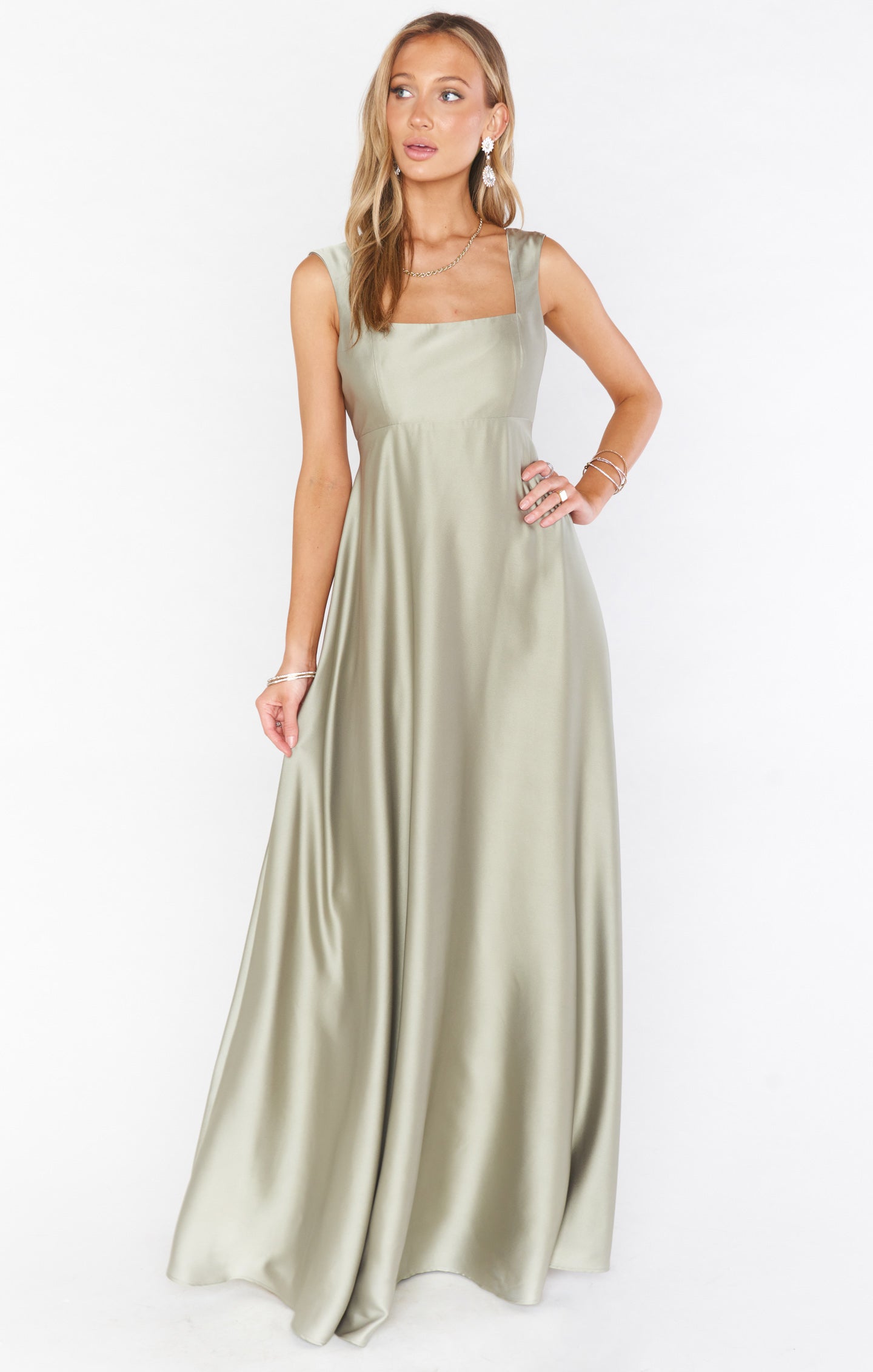 Tuscany Maxi Slip Dress ~ Moss Green Luxe Satin – Show Me Your Mumu