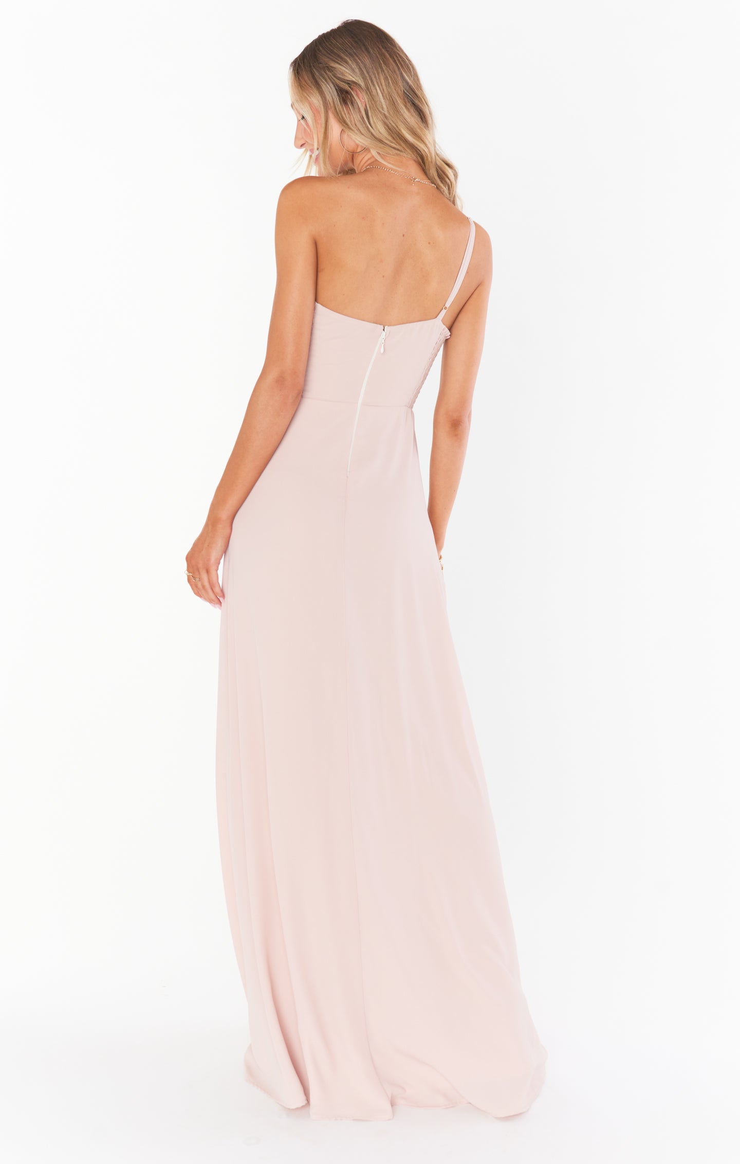 Caitlin ruffle maxi dress dusty blush crisp best sale