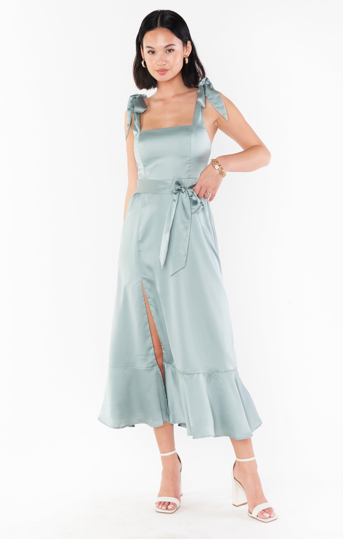 Show Me Your hotsell Mumu Claire Midi Dress in Deep Sage Chiffon XS