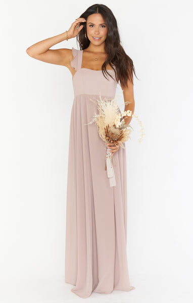 June Maxi Dress ~ Soft Beige Chiffon – Show Me Your Mumu