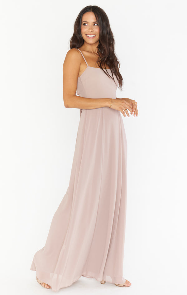 Lauren Tie Maxi Dress ~ Soft Beige Chiffon Show Me Your Mumu