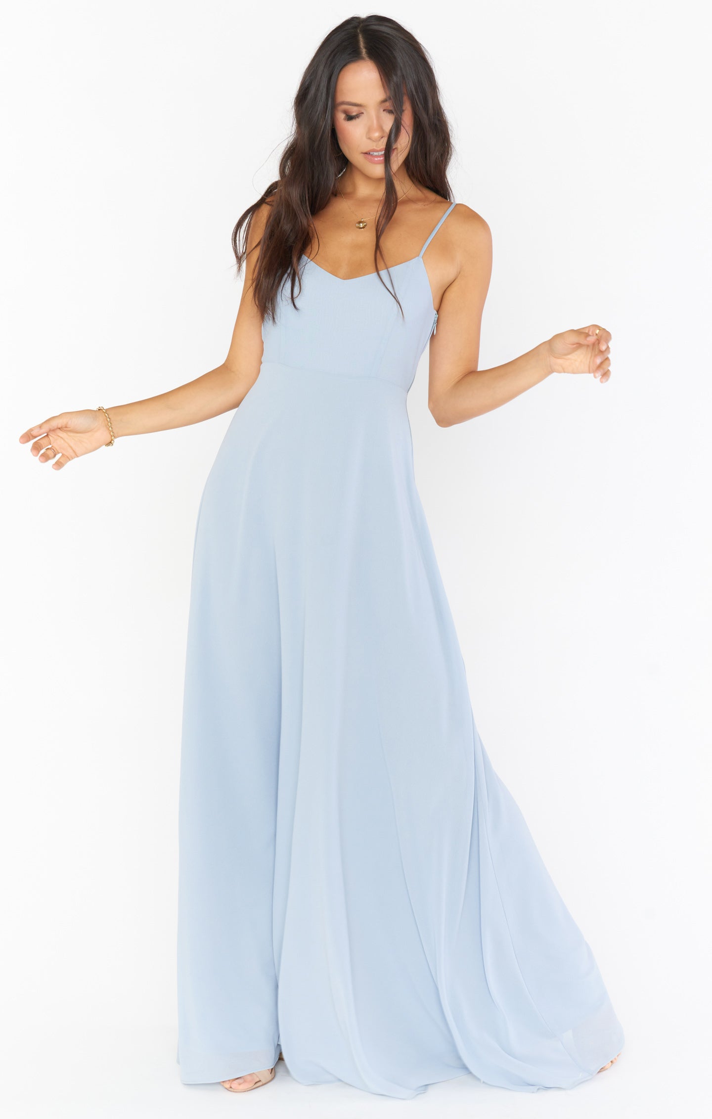 Faith Maxi Dress ~ Steel Blue Chiffon Show Me Your Mumu Faith Maxi Dress ~ Steel Blue Chiffon Show Me Your Mumu