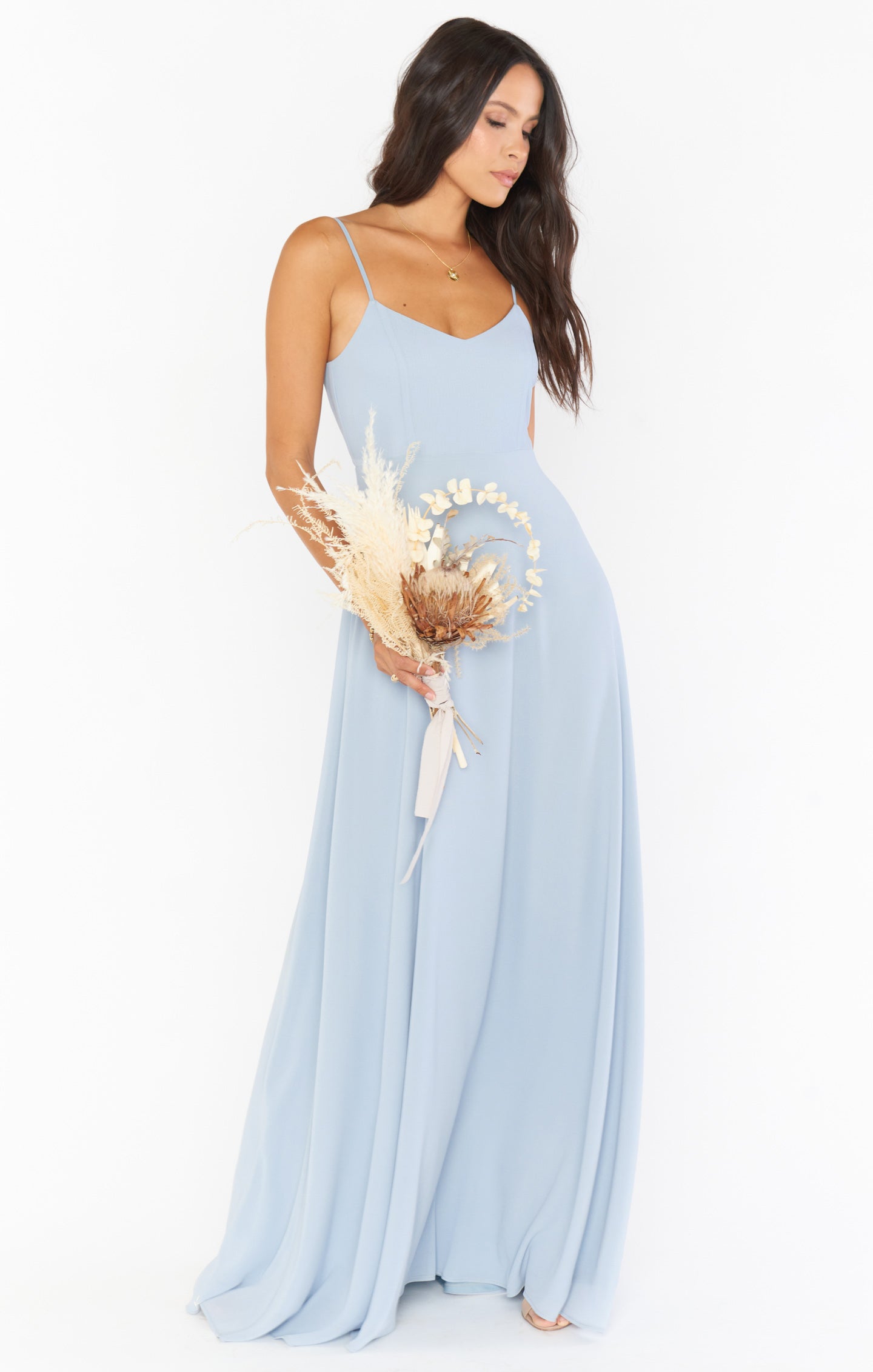 Faith Maxi Dress Steel Blue Chiffon XXS - Main Image