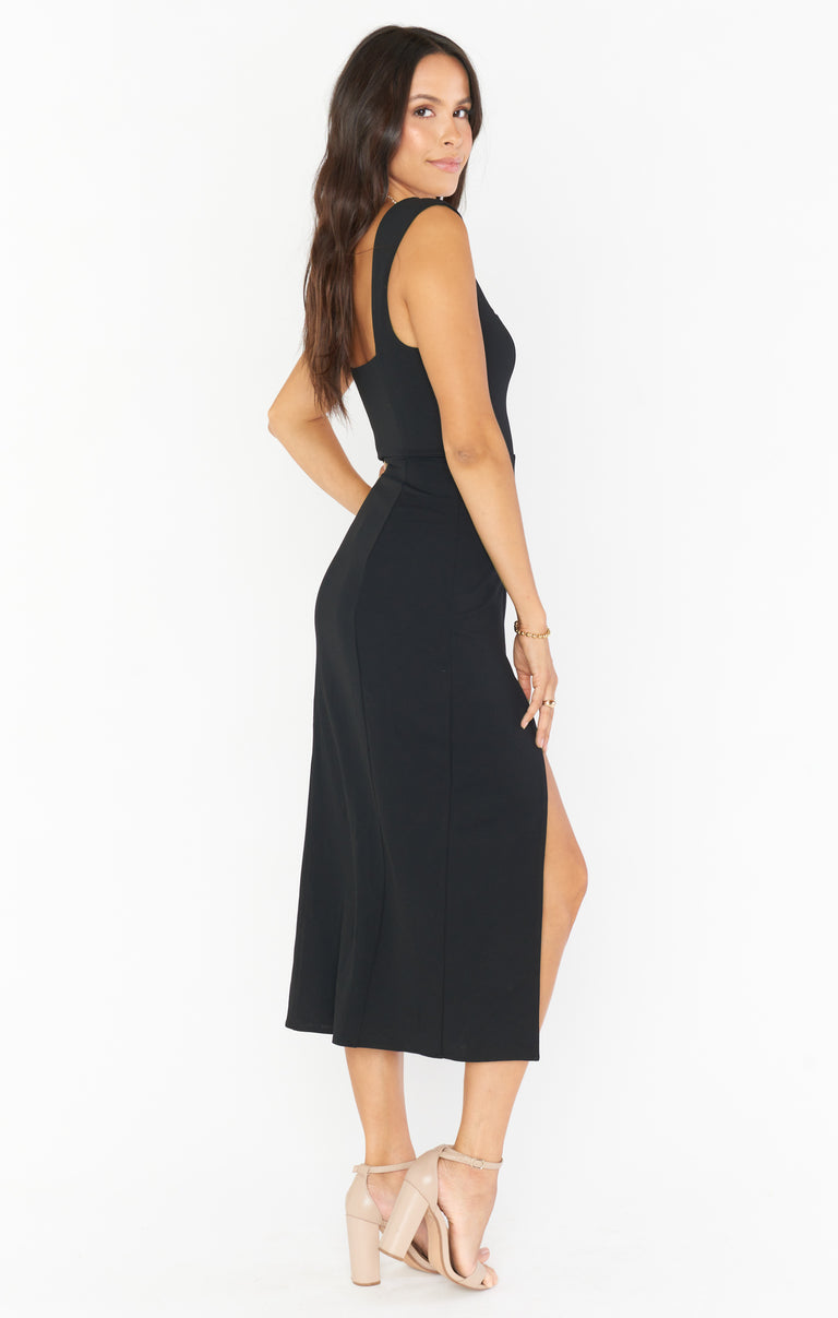 all over my body midi dress - black Eden Midi Dress, in Black Stretch, Size: XL | Show Me Your Mumu