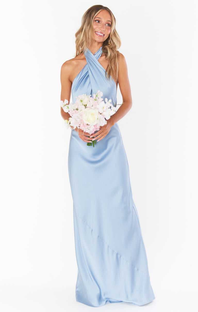 show me your mumu steel blue bridesmaid dresses Anderson Maxi Dress, in Steel Blue Luxe Satin, Size: 2XL | Show Me Your Mumu