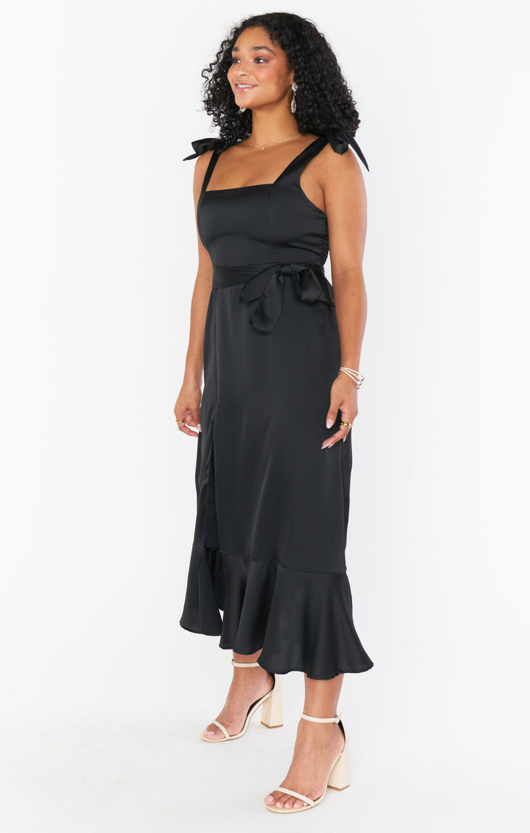 show me your mumu claire midi dress Claire Midi Dress, in Black Luxe Satin | Show Me Your Mumu