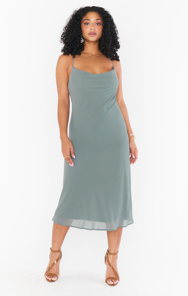 Verona Cowl Dress ~ Deep Sage Chiffon – Show Me Your Mumu