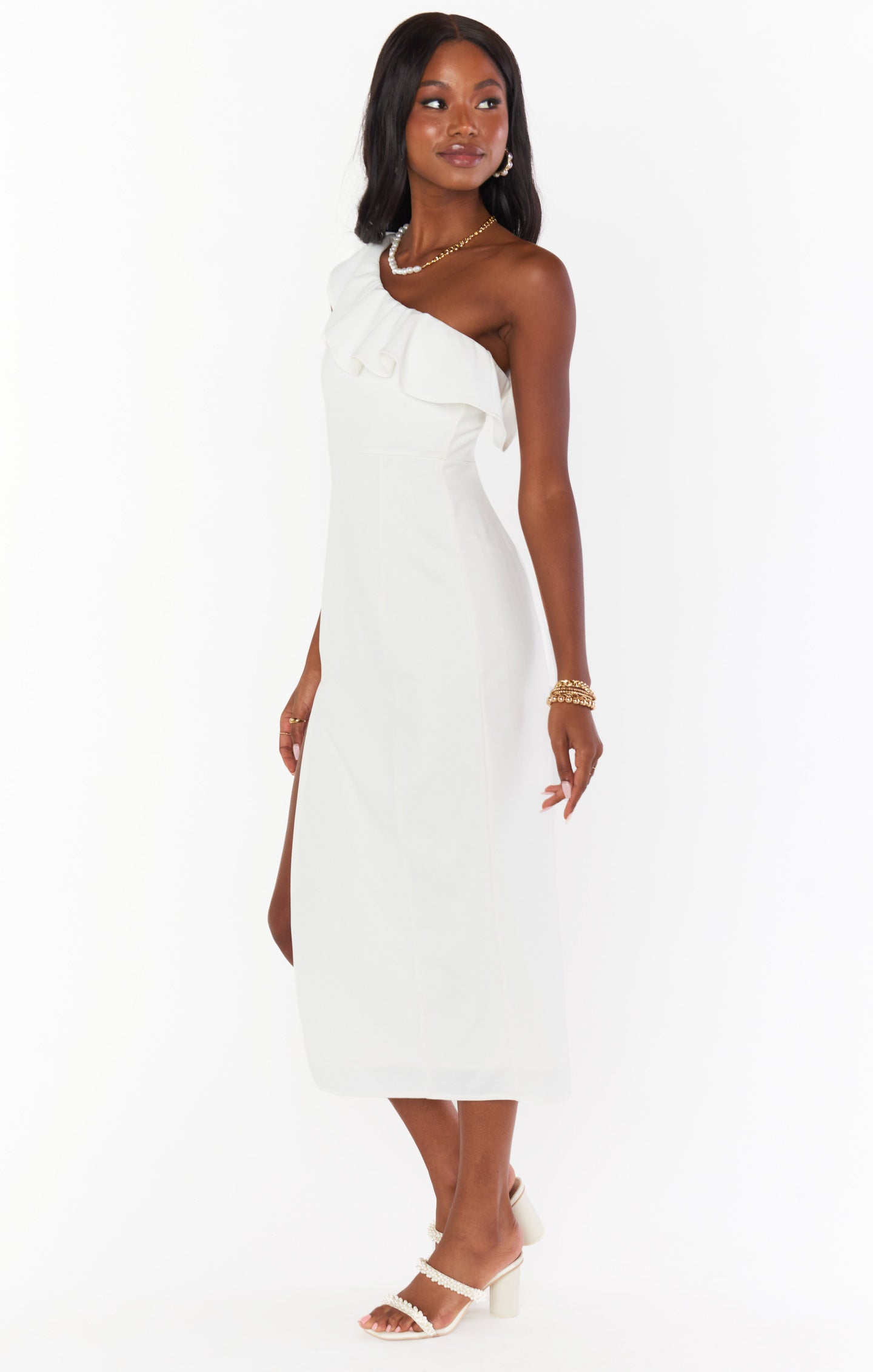 Florentine Midi Dress ~ White Stretch – Show Me Your Mumu