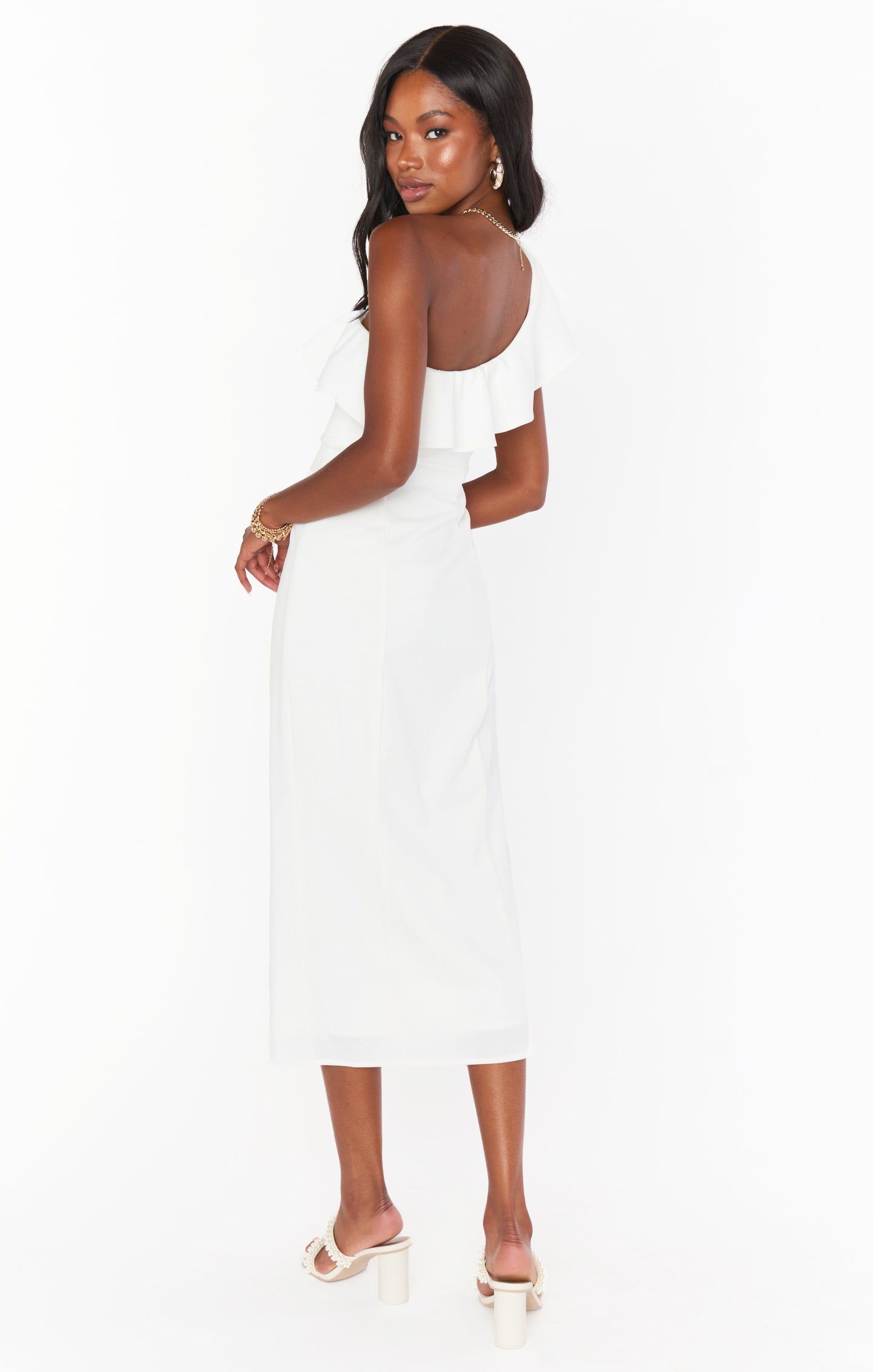 Florentine Midi Dress ~ White Stretch – Show Me Your Mumu