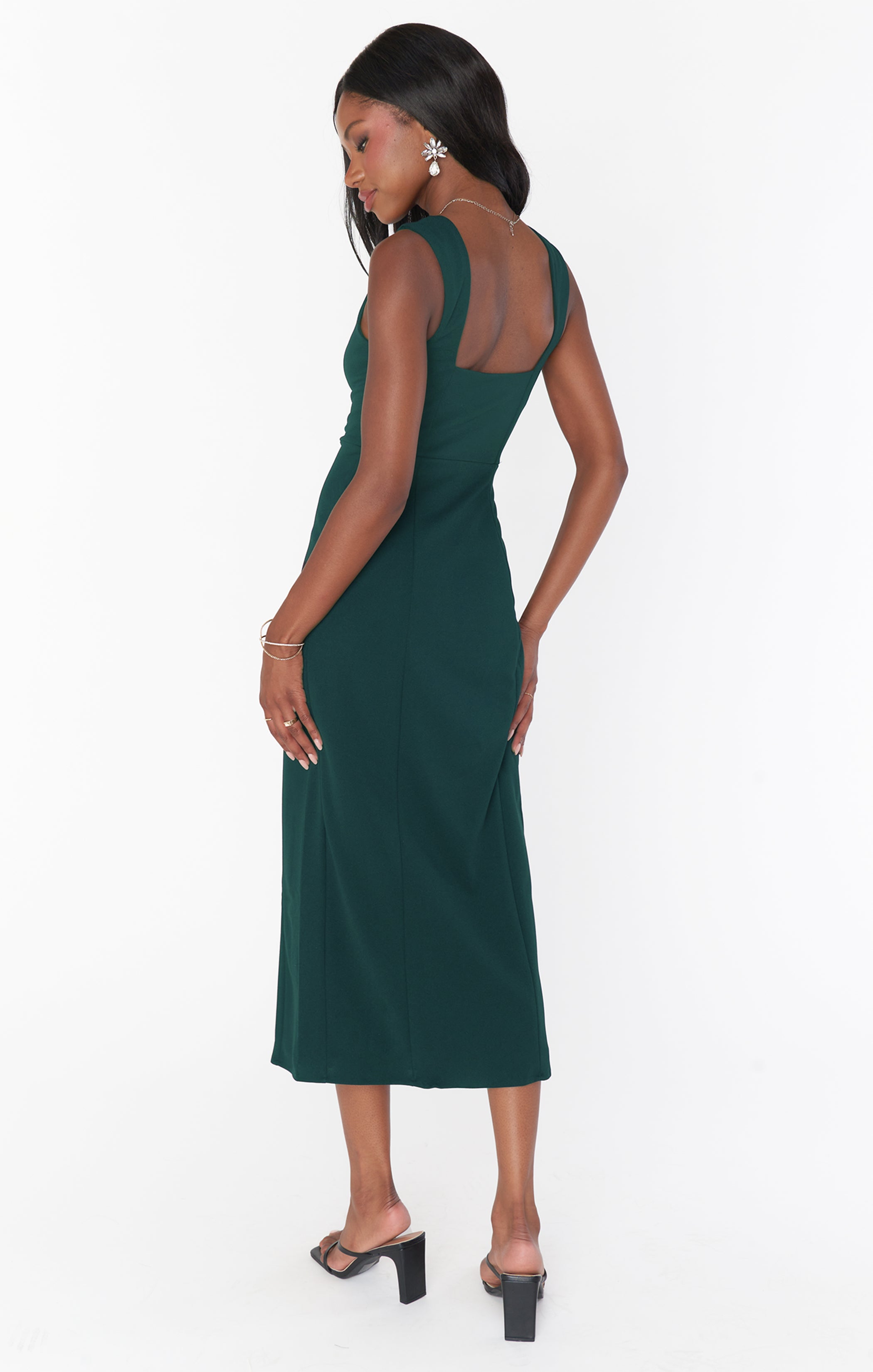 sleeveless midi black dress Donna Karan Women's Sleeveless Midi Ruched Dress in Black