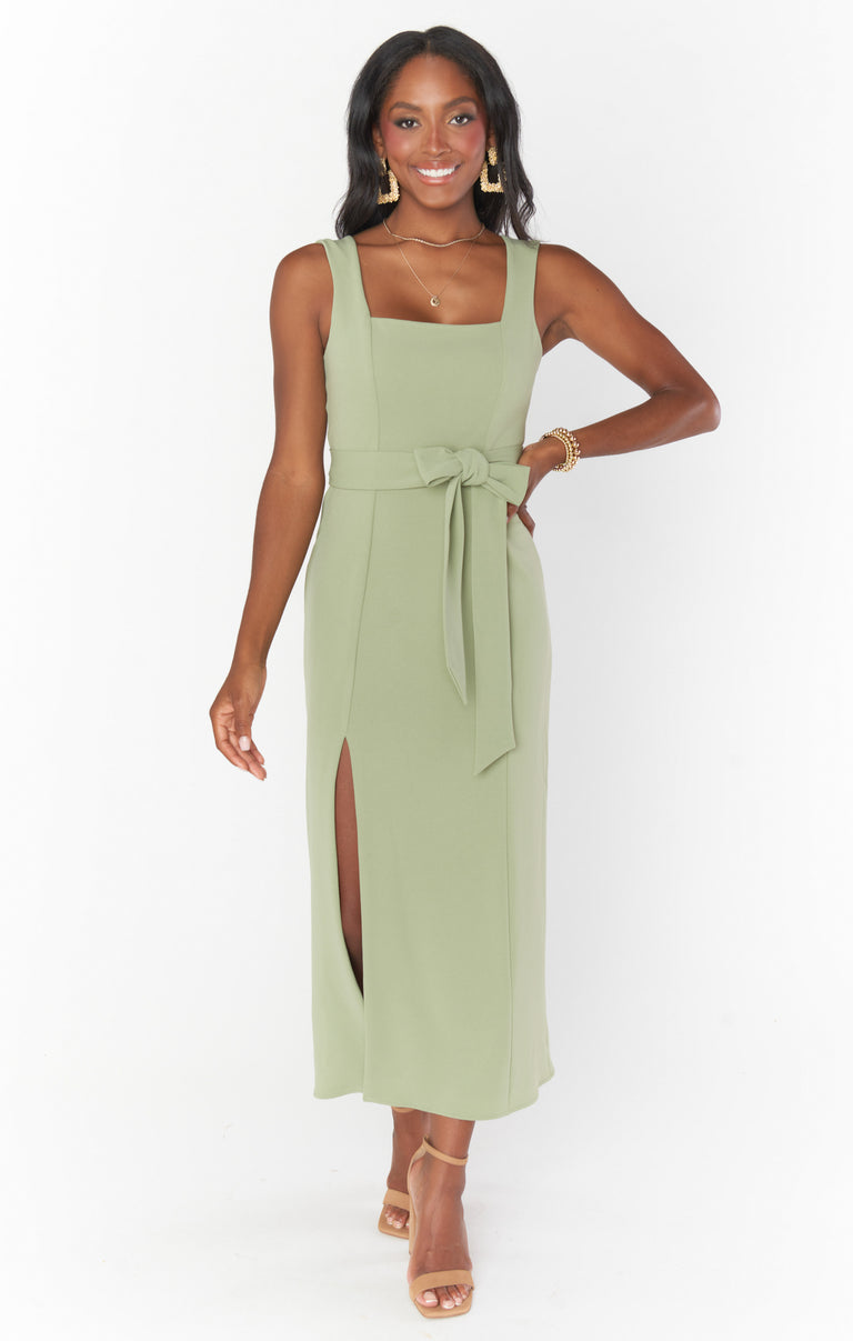 Eden Midi Dress ~ Moss Green Stretch – Show Me Your Mumu