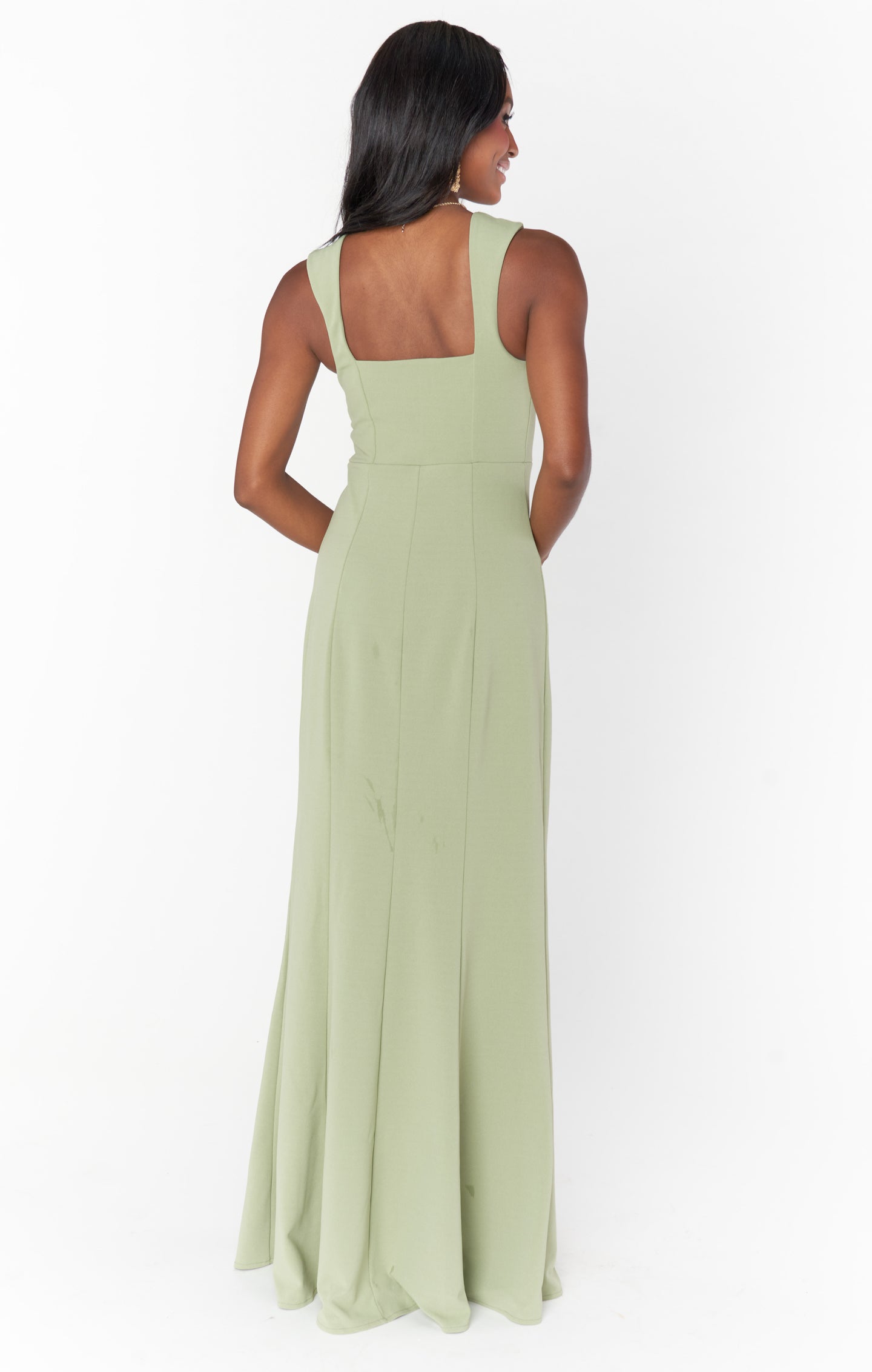 Show Me deals Your Mumu Madi Maxi Gown Moss Green Luxe Satin XXS