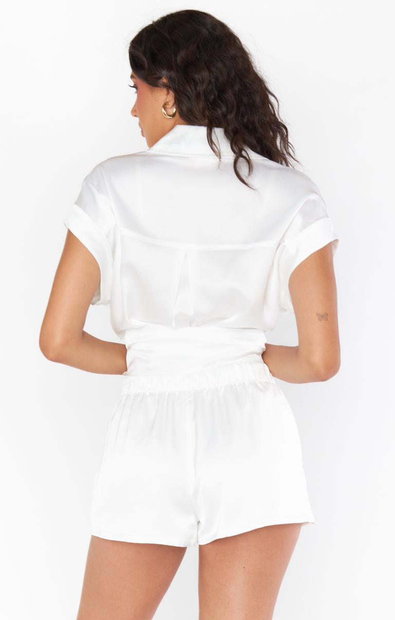 ivory dress shorts Glam Time Shorts, in Ivory Luxe Satin, Size: 2XL