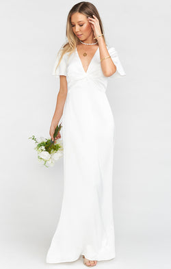 Rome Twist Gown ~ Ivory Luxe Satin