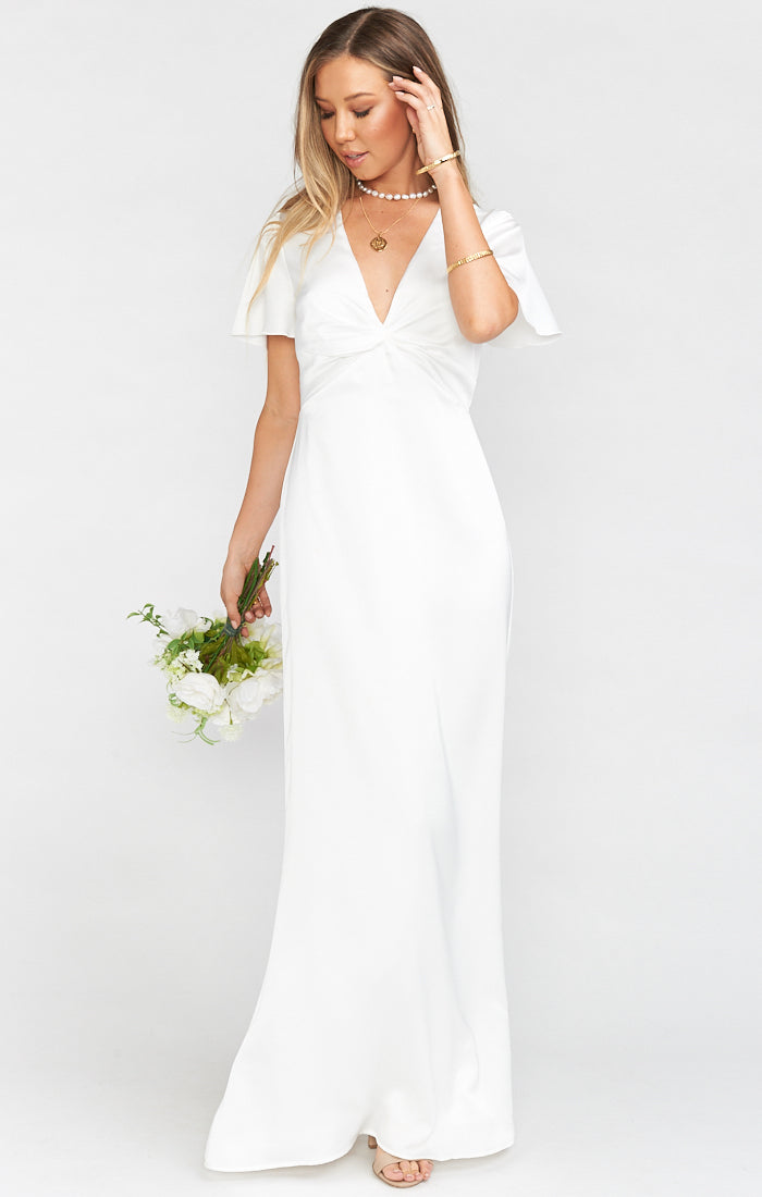 when in rome bridesmaid dress Rome Twist Gown, in Deep Emerald Luxe Satin | Show Me Your Mumu main image 0
