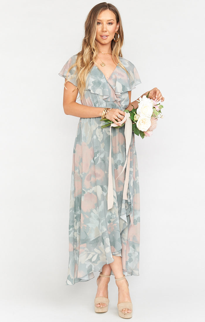 Jess Ruffle Midi Dress ~ Sage I Do Floral – Show Me Your Mumu