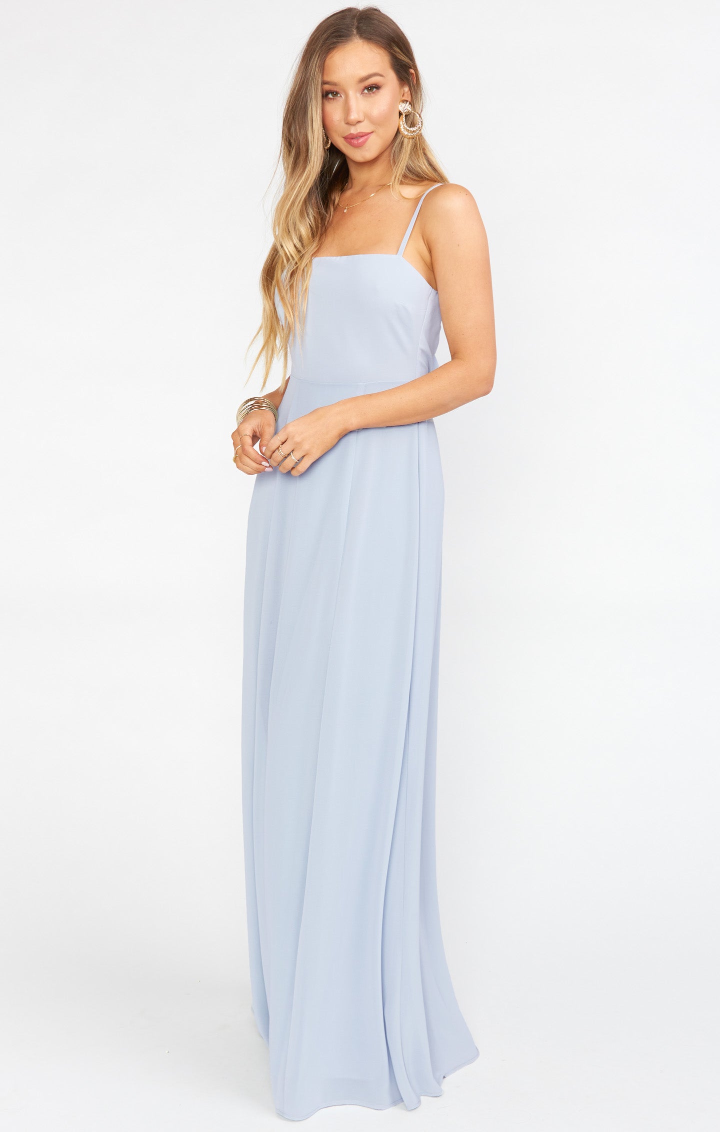 Lauren Tie Maxi Dress ~ Steel Blue Chiffon – Show Me Your Mumu